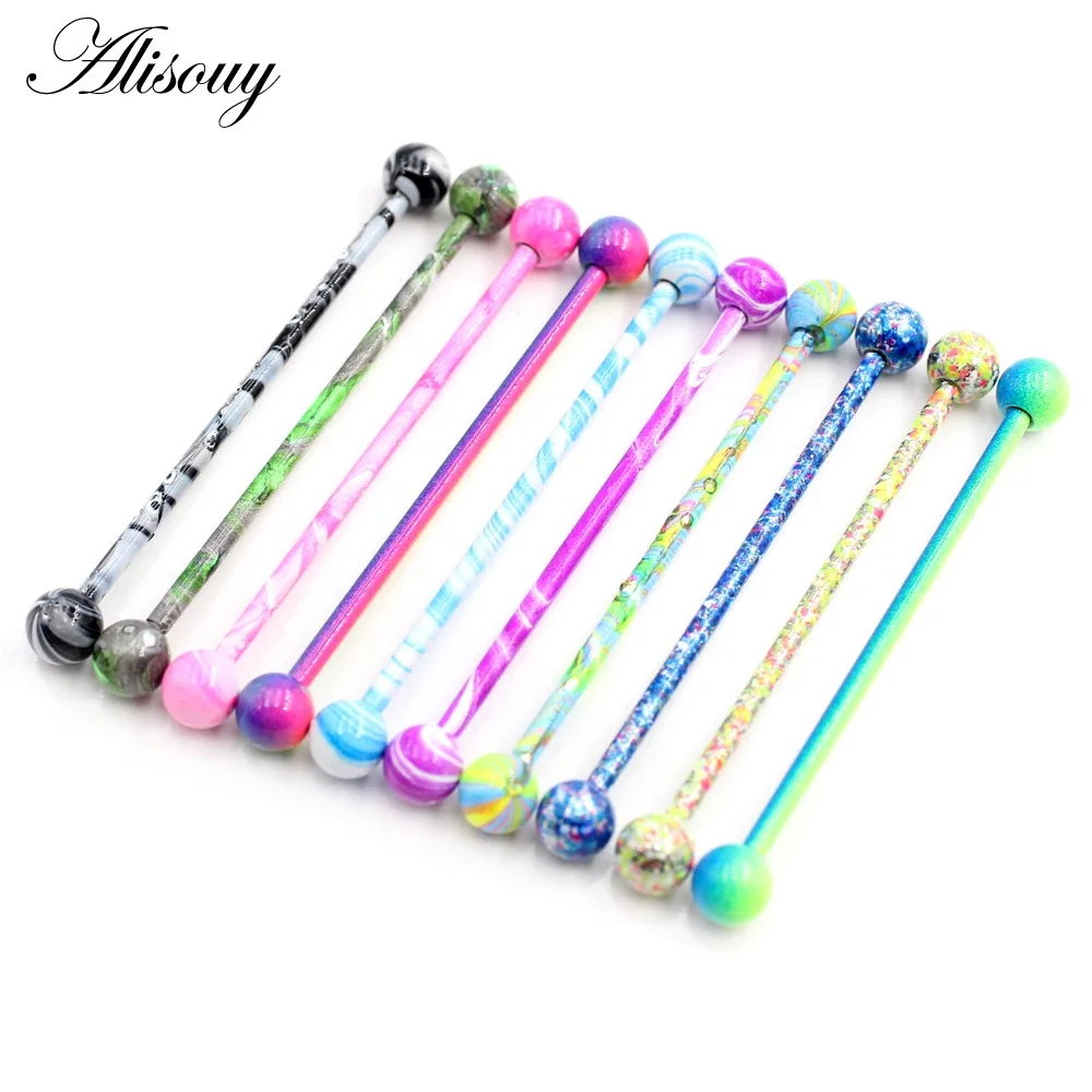 Industrial Barbell Long - Alisouy-Boucle d'Oreille Longue Droite en Acier
