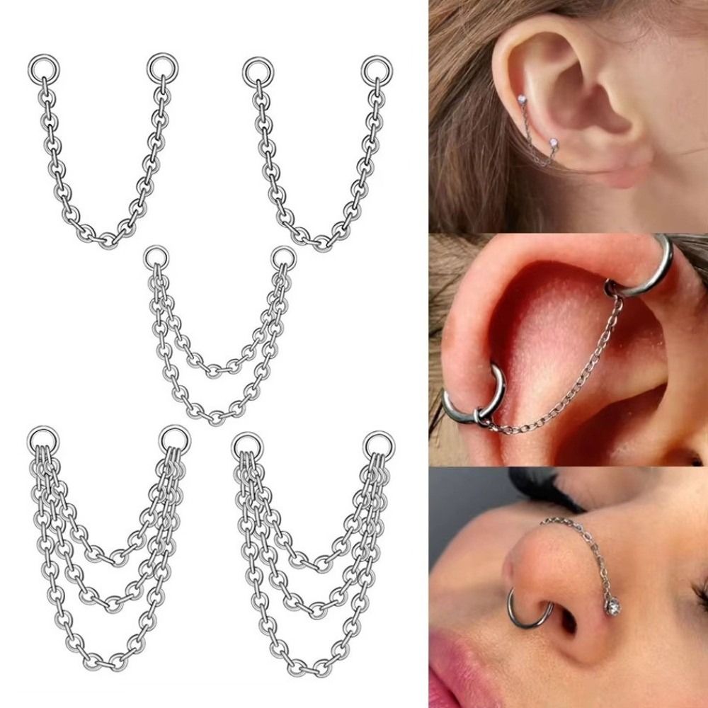 Body Jewelry Piercing - Chaîne de nez en titane, chaîne