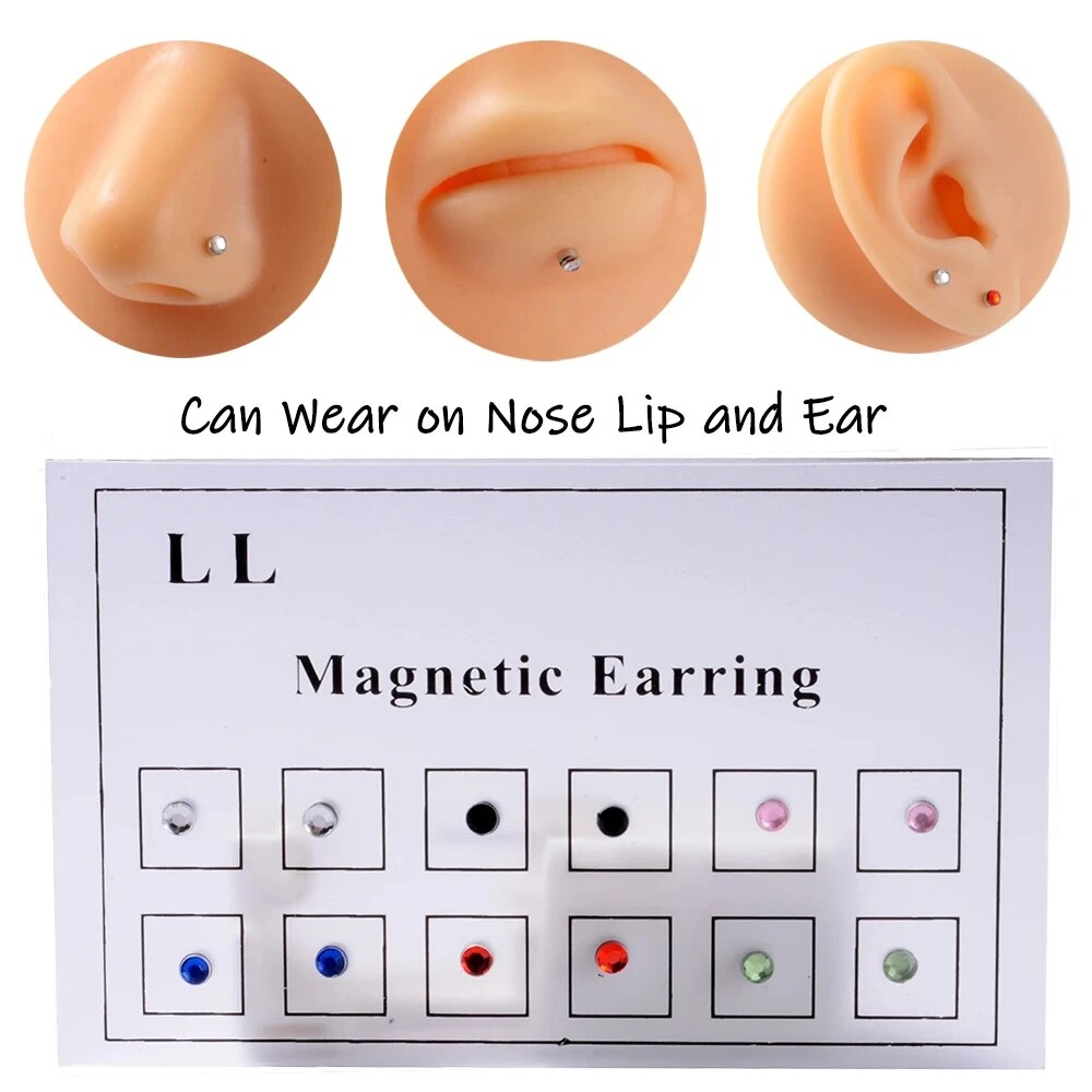 Body Jewelry Cartilage Earrings - 12 pièces/carte faux tricheur Non percé