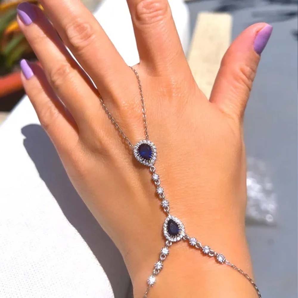 Body Jewelry Dubai - Stonefans-Bague en biscuits bleu pour femme,