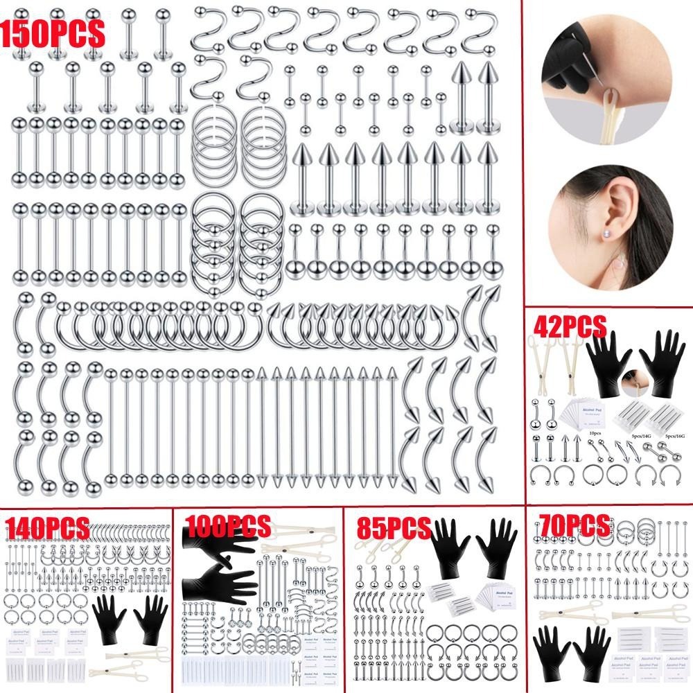 Body Jewelry Piercing - Kit de Piercing Corporel 150/140/85/70/42 Pièces,