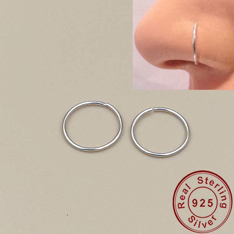 Body Jewelry Cartilage Earrings - Anneau de nez en argent 925