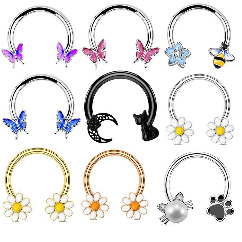 Body Jewelry Cartilage Earrings - Anneau de septum 16G, bijoux de