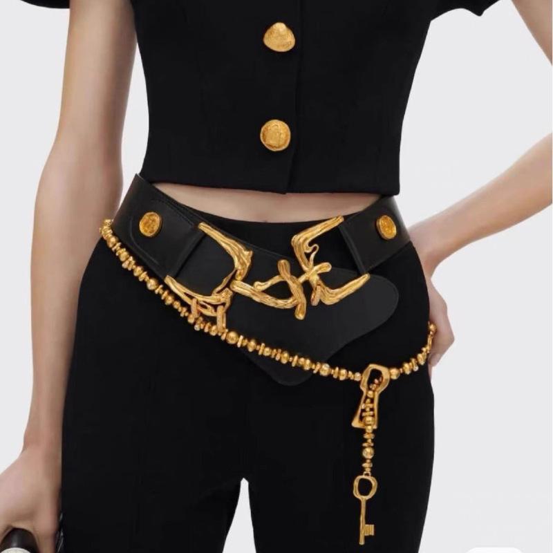 Body Jewelry Necklace - Chaîne de perles irrégulières exagérées avec