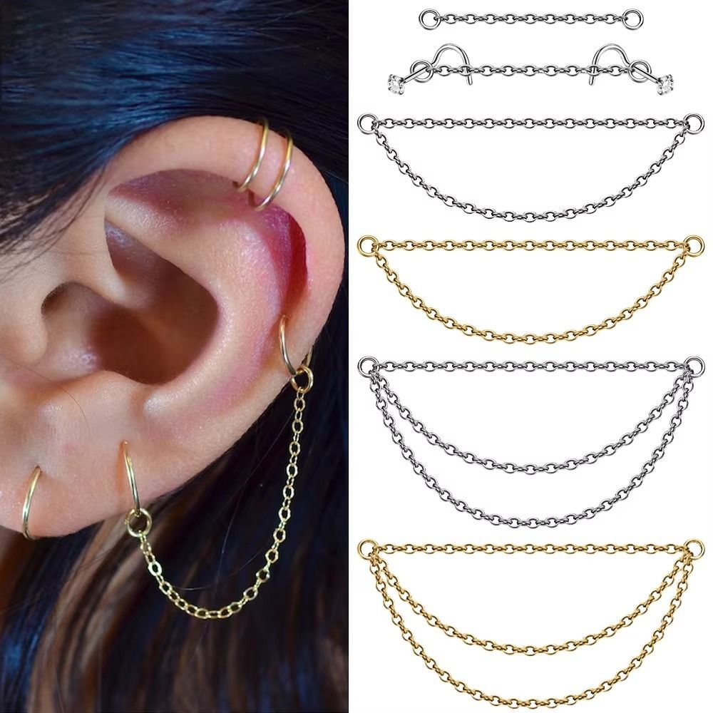 Body Jewelry Piercing - Chaîne de nez en titane tendance,