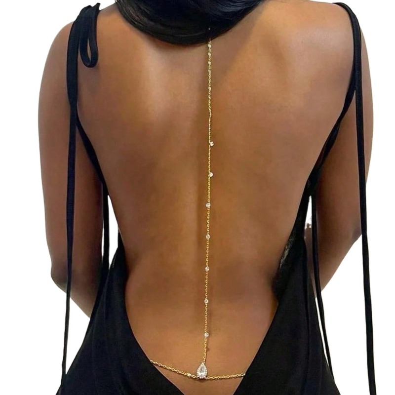 Body Jewelry Bra - Mariée dos nu strass goutte d'eau