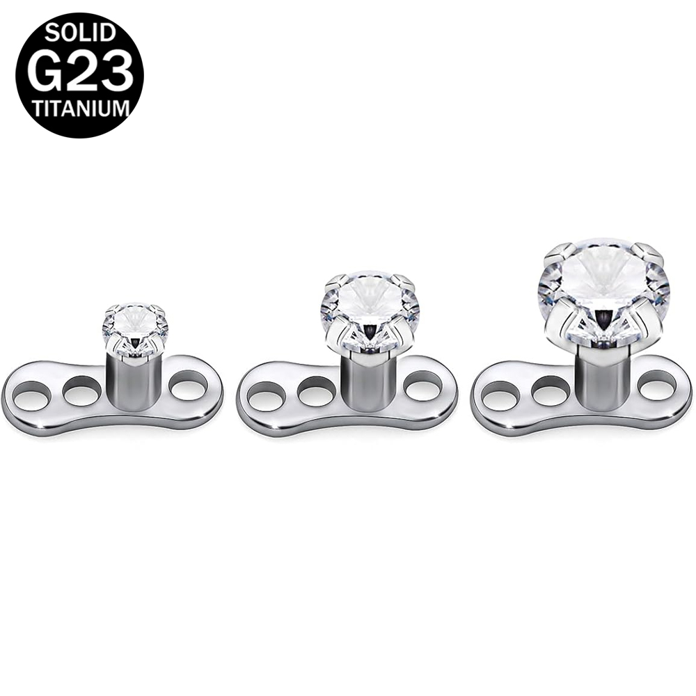 Body Jewelry Implant Grade Titanium - 14G G23 Titanium Dermal Piercing Bijoux