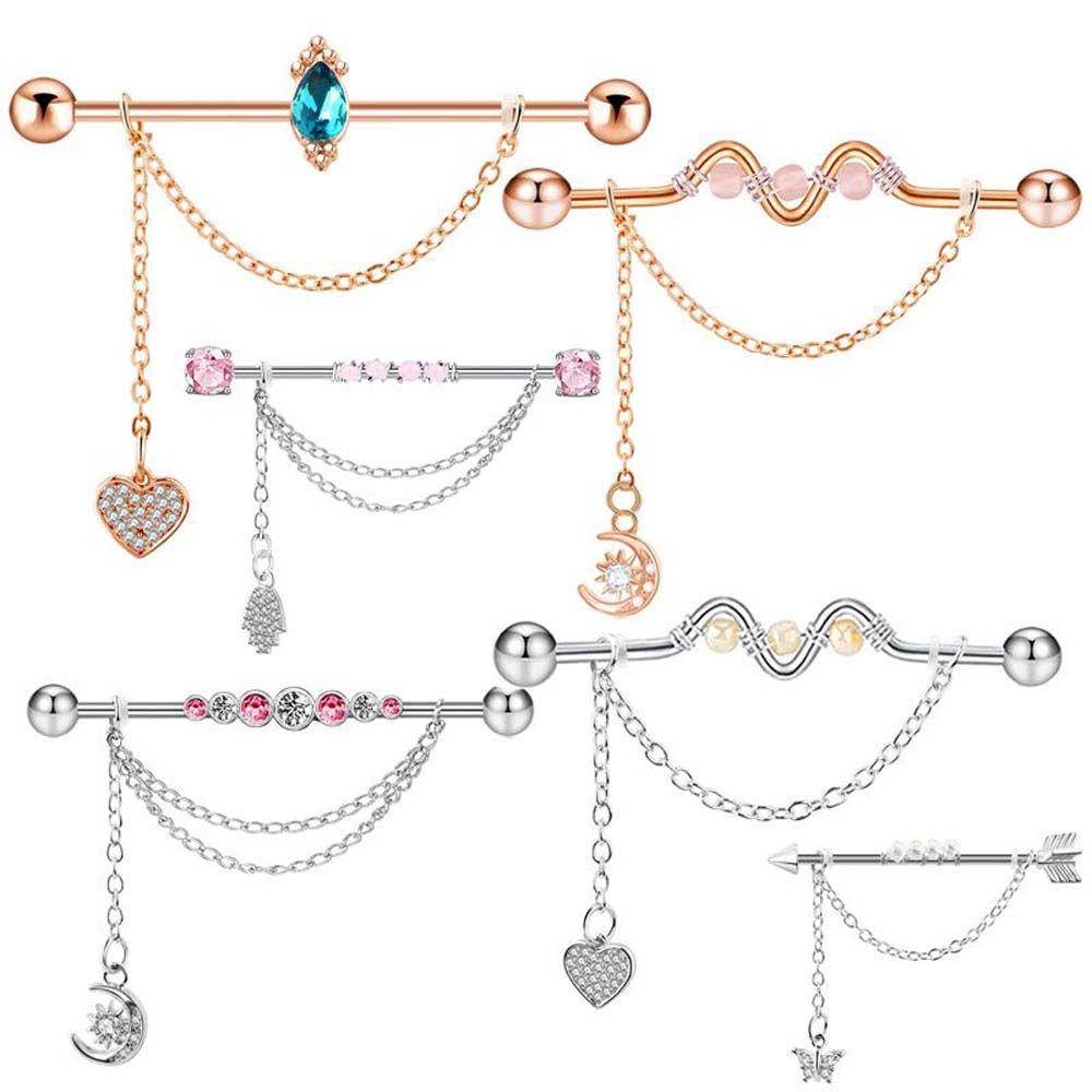 Boucles d'oreilles barbell en  - Industrial Barbell Long avis et prix
