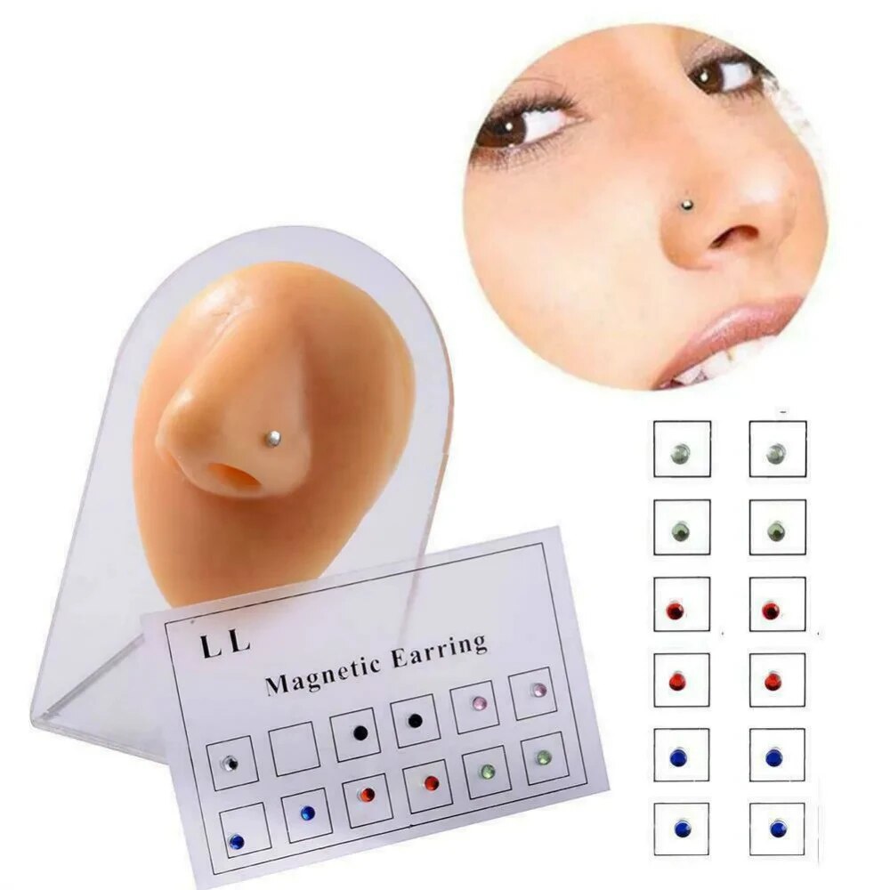 12 pièces/carte faux tricheur  - Body Jewelry Cartilage Earrings avis et prix