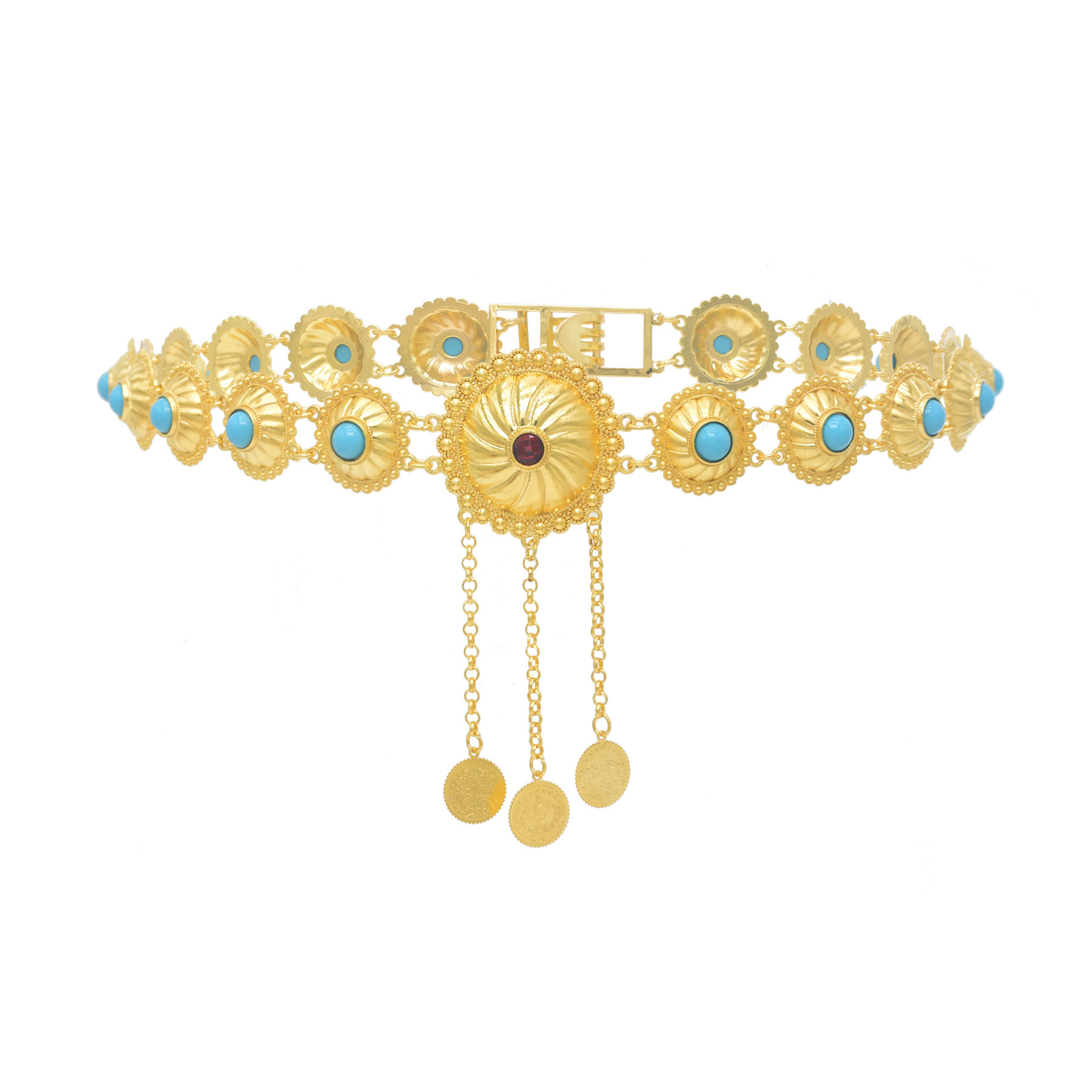 Pièce de monnaie turquoise ble - Body Jewelry Dubai avis et prix