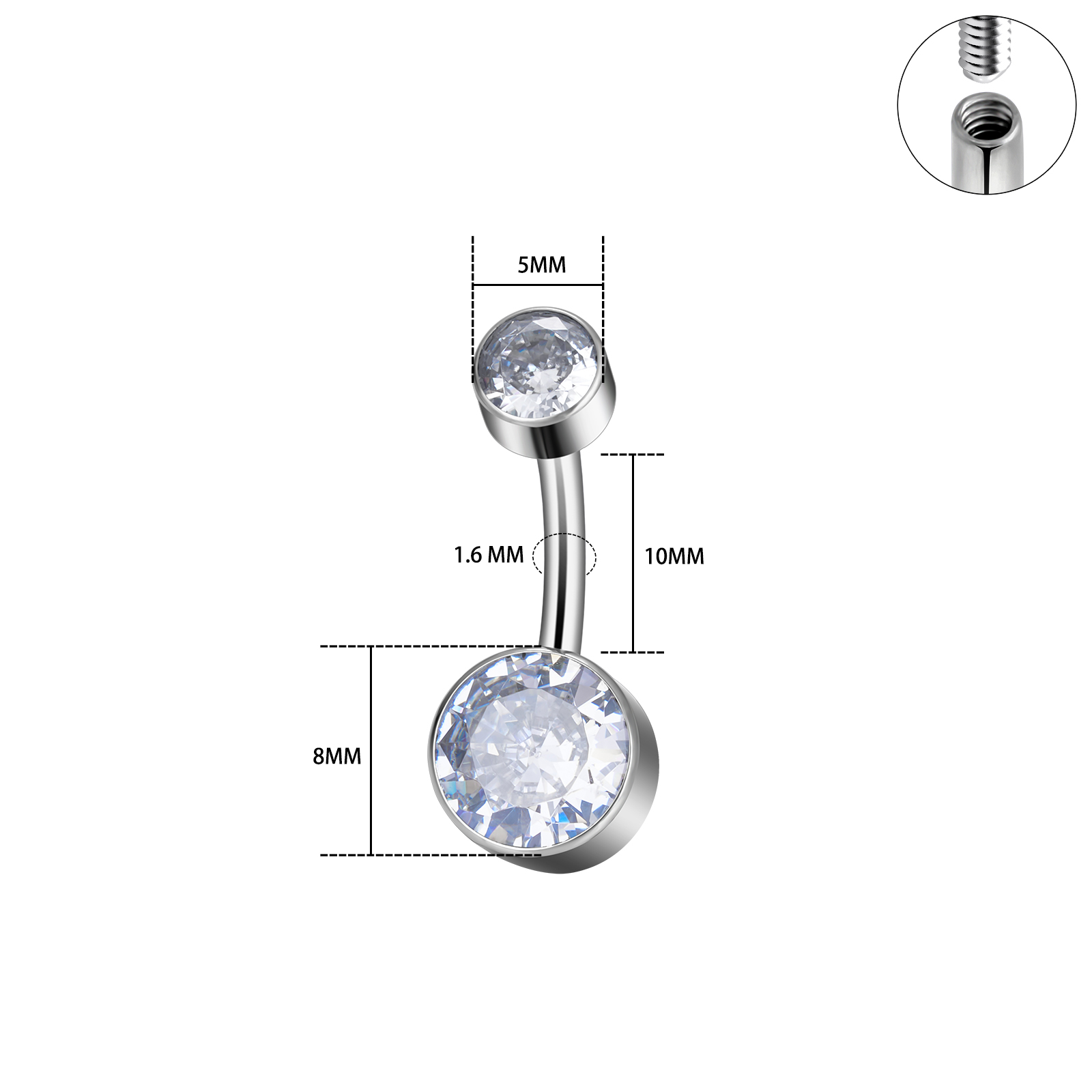 Anneau de nombril sexy en tita - Body Jewelry Implant Grade Titanium avis et prix