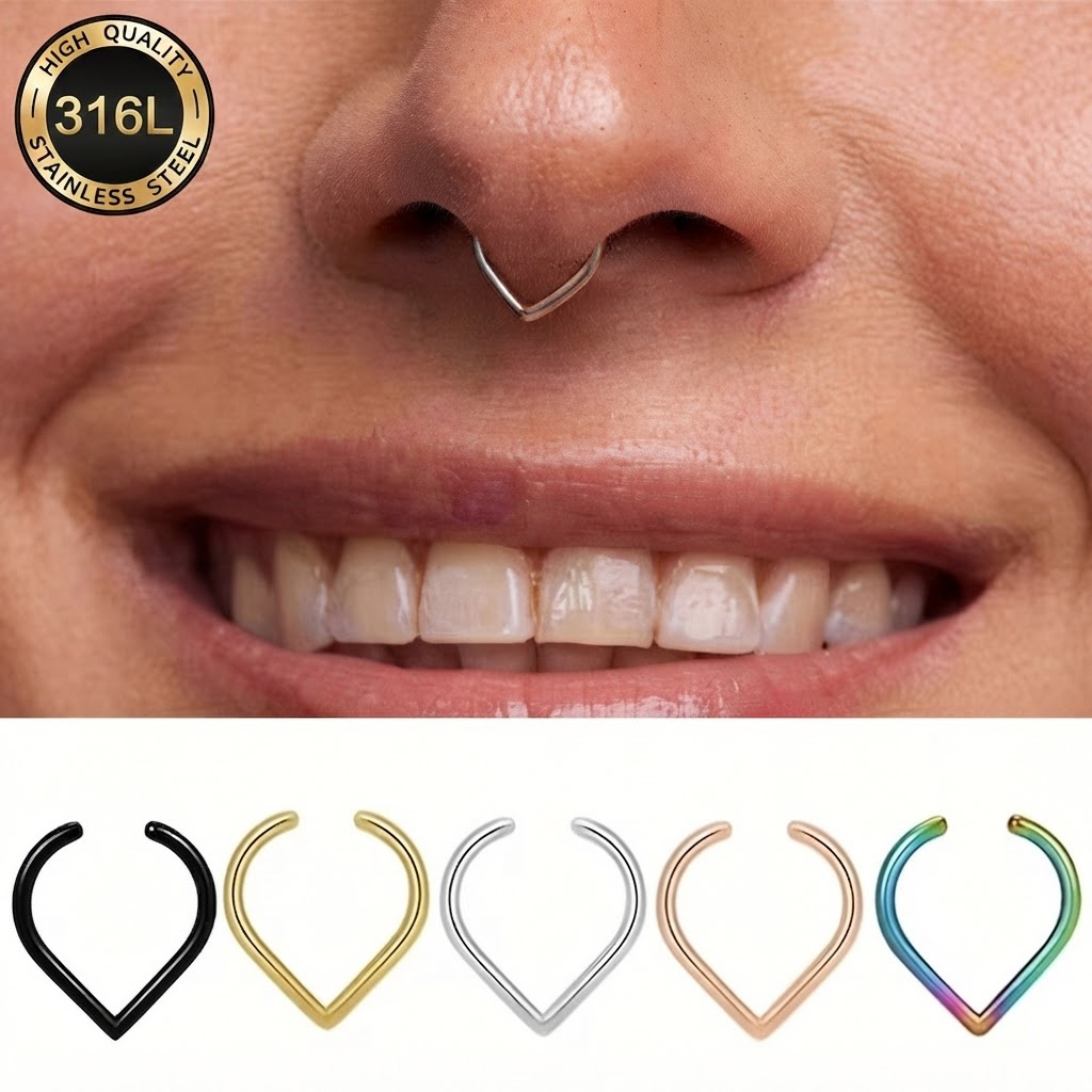 Lot de 5 faux anneaux de nez e - Body Jewelry Cartilage Earrings avis et prix
