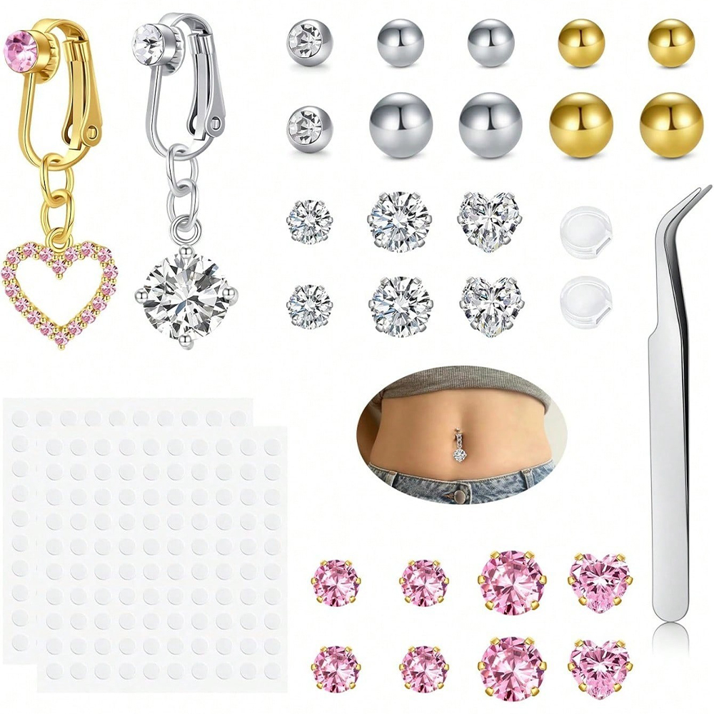 Faux piercing de nombril doré, - Body Jewelry Piercing avis et prix