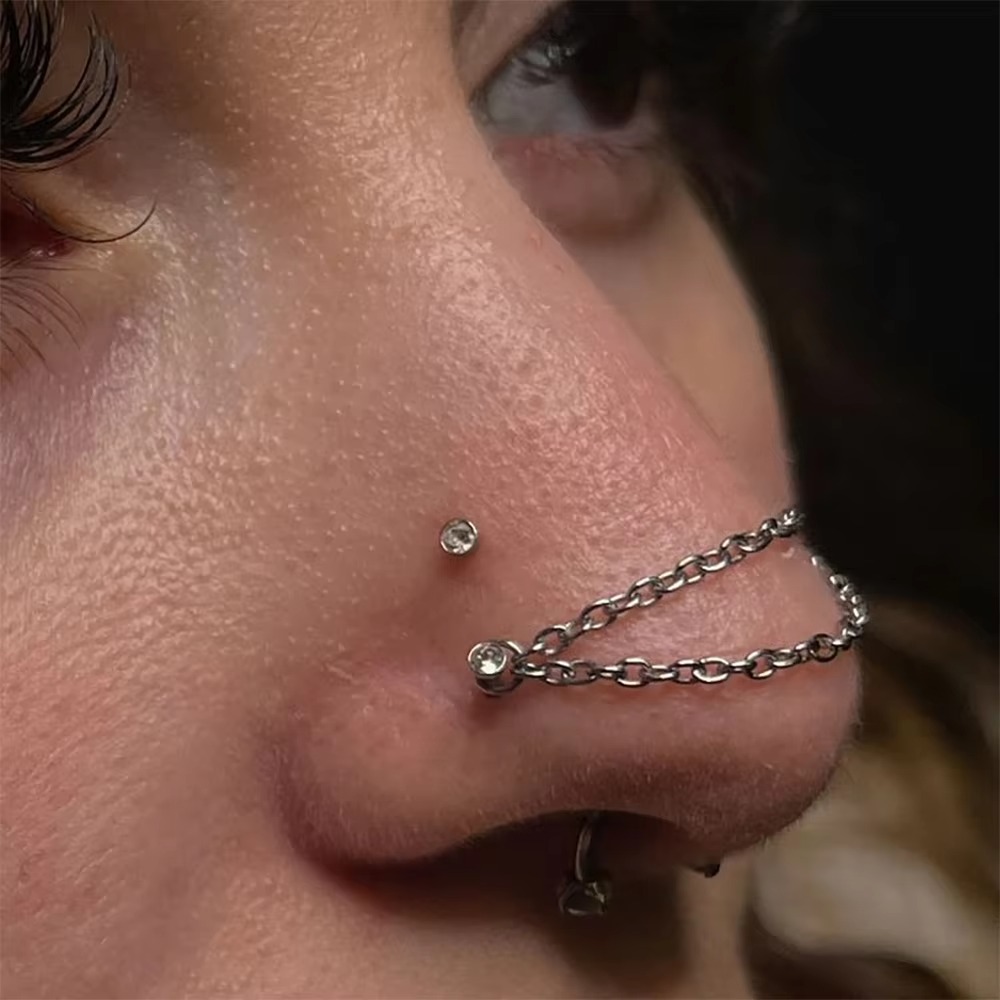 Chaîne de nez en titane tendan - Body Jewelry Piercing avis et prix